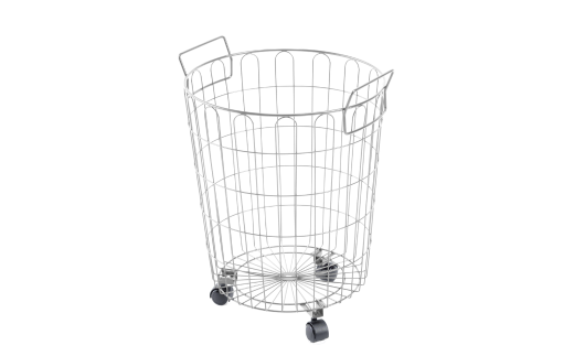 服がひっかからない ランドリーバスケット キャスター付き 取っ手付き ホワイト シンプル ランドリー 脱衣所 洗濯かご 衣類 【022S045】