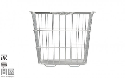 [家事問屋] 取って付きバスケット 大 ハンドル付 タオル収納 ステンレス製 キッチン用品 ランドリー用品 燕三条製 下村企販 新生活 【022S074】