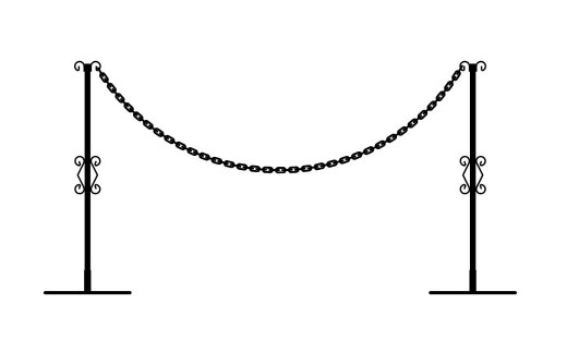重なるチェーンスタンド2本組 燕三条製 防犯 チェーンポール 園芸 玄関エクステリア [株式会社オビタス] 【024S025】