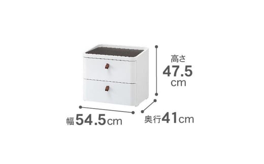 ロイヤルドロアー 542 幅54cm 2段 スリムタイプ アースホワイト squ+ 収納ケース 家具 キッチン 新生活 一人暮らし 【025S007】