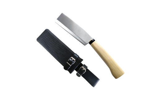 [冒険倶楽部] 菊國廣 薪割り鉈 両刃 165mm AY-128 ナタ 薪割り ケース付き キャンプ用品 アウトドア用品 【026S037】
