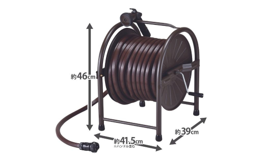 スチールホースリールセット30m ブラウン [グリーンライフ] 【028S004】