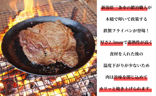 鍛冶屋が叩いた鉄フライパン皿特大 26cm アウトドア用品 キャンプ用品 近藤製作所×村の鍛冶屋 [村の鍛冶屋] 【030S043】