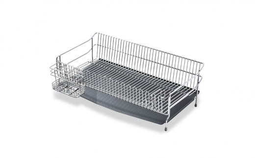 [UCHIFIT] 大容量 ステンレス水切りラック 30cm キッチン用品【031P005】