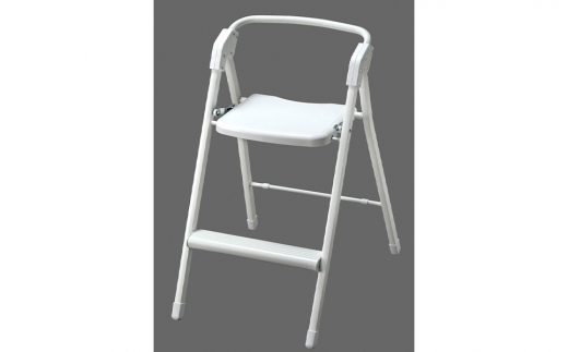 折りたたみ式 ステップアップチェア ホワイト 踏み台＆椅子（イス）の2WAY アルミ製で軽く 持ち運び可【033P010】