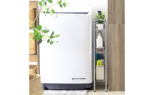 ランドリーサイドラック3段幅14cm ランドリー 洗濯機 横ラック 収納 隙間収納 すき間収納 ランドリー収納 ランドリーラック 洗面所収納 ステンレス スリム スライド 段差 燕三条製 [川口工器] 【035S017】