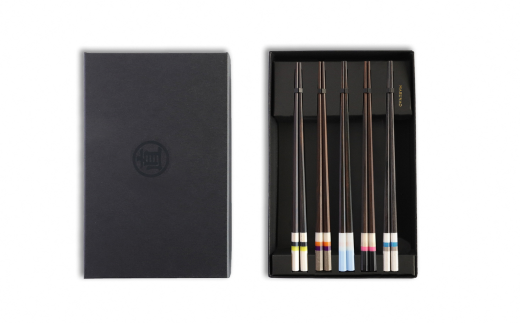 旅する箸5膳セット 23cm おしゃれ 箸 セット はし 家族用 来客用 黒檀 高級 木製 ギフト プレゼント 三条市 燕三条 [マルナオ] 【070S020】