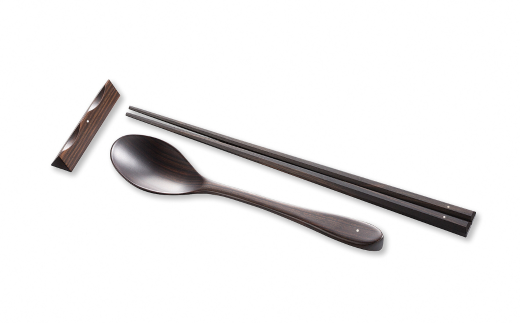 sweet morning 黒檀・紫檀セット 箸 スプーンセット ギフト プレゼント 木製 三条市 燕三条 [マルナオ] 【070S021】