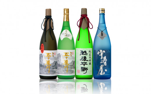 大吟醸（1,800ml）飲み比べ4本セット 1.8L 一升瓶 日本酒 新潟清酒 [福顔酒造]【096P001】