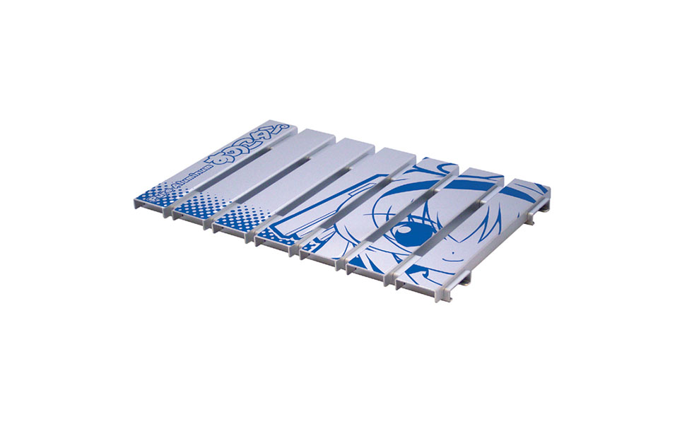 [すのこタン。] タブレット用台 ピュアアルミニウムすのこタン。 イラスト入り【011P014】