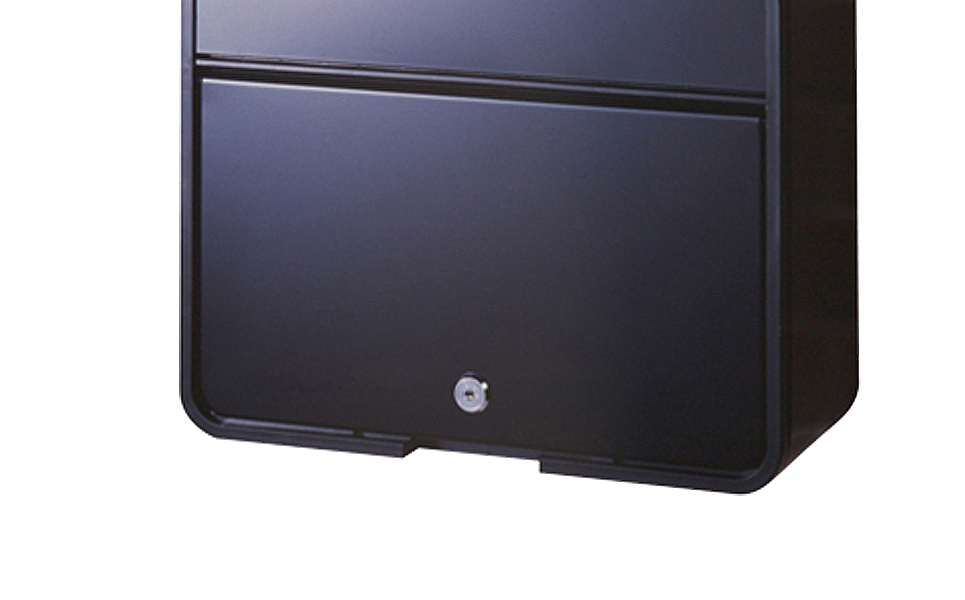 [グリーンライフ] 鍵付スチール郵便ポスト（郵便受け） マットブラック【015P012】