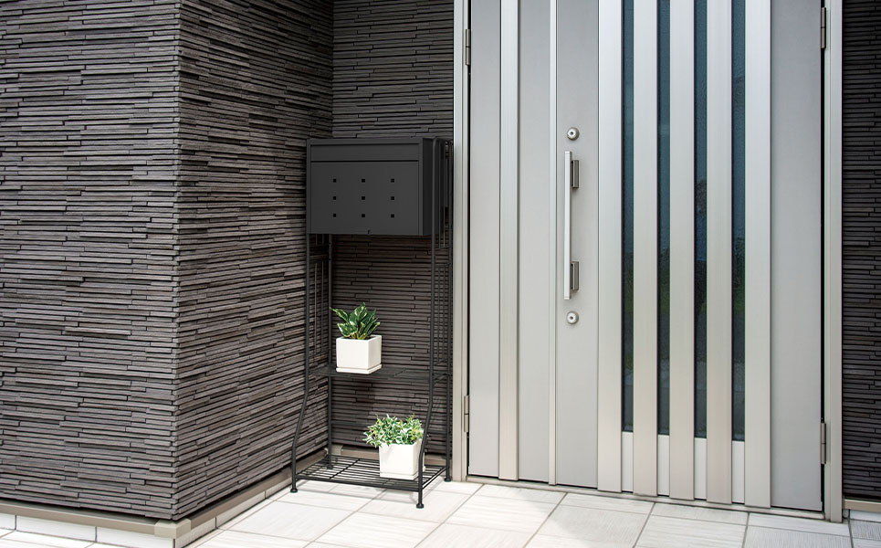 大型郵便ポスト&ガーデンポストスタンド マットブラック 郵便受け [グリーンライフ]【034P004】