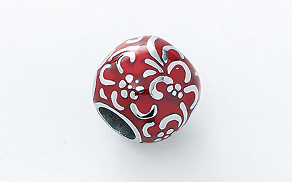 [leger（レジエ）] 純チタンネックレス 花玉(ハナダマ) 赤【050P001】