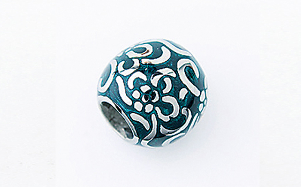 [leger（レジエ）] 純チタンネックレス 花玉(ハナダマ) 緑【050P004】