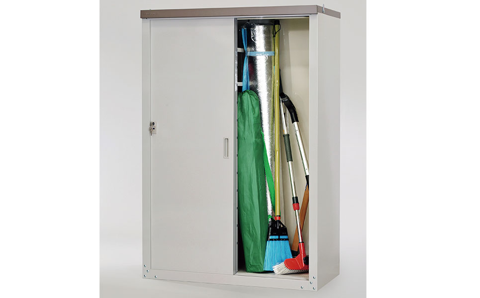 [グリーンライフ] 倉庫や物置として便利 ハーフ棚収納庫　高さ132cm【058P003】