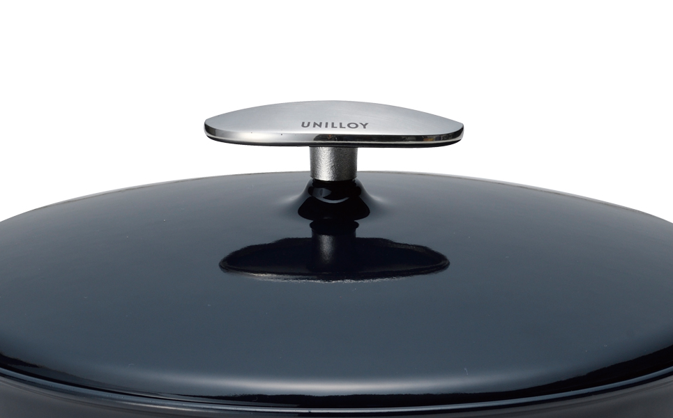 [UNILLOY（ユニロイ）] 浅型キャセロール（ホーロー鍋） 22cm 藍【065P007】