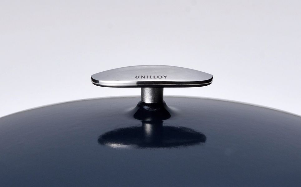 [UNILLOY（ユニロイ）] 浅型キャセロール（ホーロー鍋） 24cm 藍【075P007】