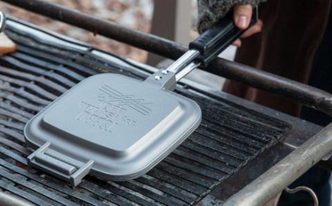 ホットサンドメーカー シルバー  炭火・ガス火・ラジエントOK！ 燕三条製 キャンプ用品 アウトドア用品 [TSBBQ]【017P033】