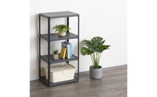 収納ラック カタスタナ 3段 ダークグレー katasuタナ 組立式 シボタイプ ラック 棚 シェルフ おしゃれ SANAKA インテリア スリム 収納 洗面所 脱衣所 収納棚 新生活 一人暮らし 【010S064】