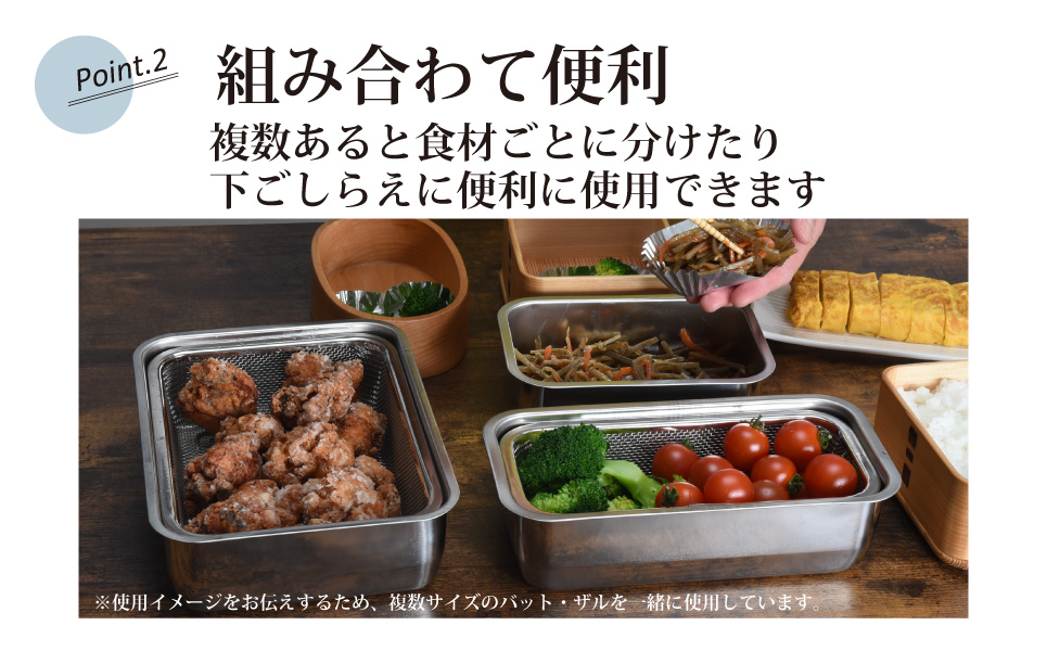 お料理はかどる 蓋付き角バット1/4サイズ 2個セット （ステンレスバット）キッチングッズ 調理器具 キッチン用品 ステンレス製 燕三条製 キッチングッズ 新生活 一人暮らし 【010S082】