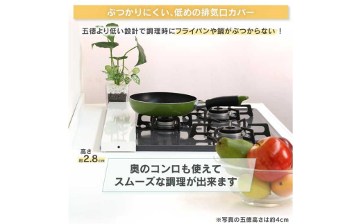 arte 排気口カバーフラット 幅60cmタイプ ホワイト キッチン用品 燕三条製 [川口工器]【010S419】