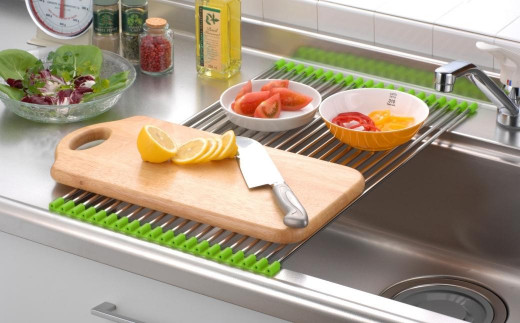 スノコロロ グリーン キッチン用品 燕三条製 ステンレス製 [株式会社オビタス] 【011S114】