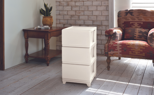 デコニーシーヴォ 3段 チェスト ホワイト 収納ボックス 衣装ケース 収納ケース 幅35 奥行40 新生活 一人暮らし [JEJアステージ]【011S140】