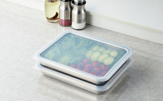 ステンレスバット2枚・蓋2枚 4点セット キッチン用品 キッチングッズ ステンレス製 燕三条製 新生活 一人暮らし【013S101】