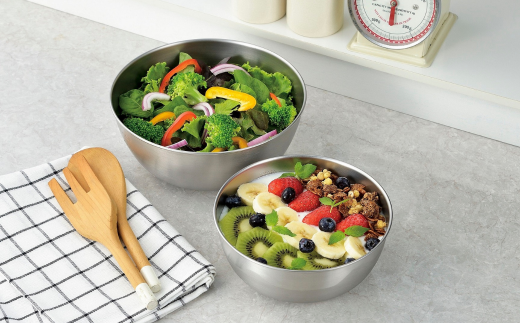 ステンレスボウル15cm＆18cm（シリコン蓋付） キッチン用品 キッチングッズ ステンレス製 燕三条製 新生活 一人暮らし【015S142】