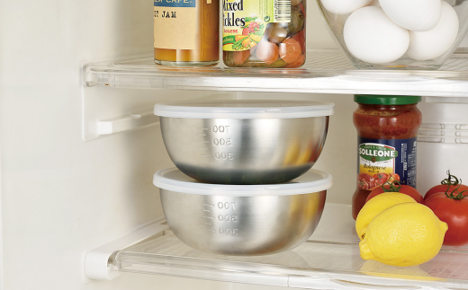 ステンレスボウル18cm2個セット（シリコン蓋付） キッチン用品 キッチングッズ ステンレス製 燕三条製 新生活 一人暮らし【016S048】