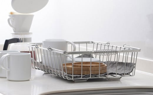 [家事問屋] 取って付きバスケット 小 ハンドル付 タオル収納 ステンレス製 キッチン用品 ランドリー用品 燕三条製 下村企販 新生活 【018S064】