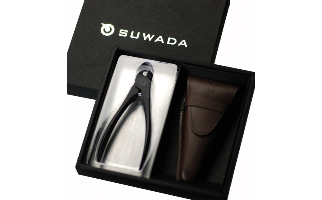 [数量限定] つめ切り ブラックL ＆ 革ケースセット つめ切り スワダ 爪切り ネイルケア ニッパー型 高級 ギフト 燕三条製 [諏訪田製作所] 【020P091】
