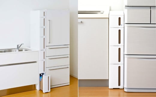 隙間収納 ストランティドロアーセット AB ホワイト 2個セット 隙間収納 収納棚 すき間収納 収納ボックス サニタリー スリムラック 洗面所 スリム収納 新生活 一人暮らし 【022S003】