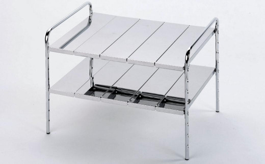 簡単組立シンク下ステンレス棚伸縮ラック 2段タイプ[47～80cm対応] キッチン用品 台所 収納 燕三条製 シンプル 【022S030】