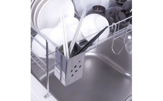 [燕三条水切り直販店]スライド水切りラック ステンレス １段タイプ 水切りかご 流れるトレー付き【027S015】