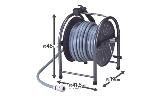 スチールホースリールセット30m グレー [グリーンライフ] 【028S003】