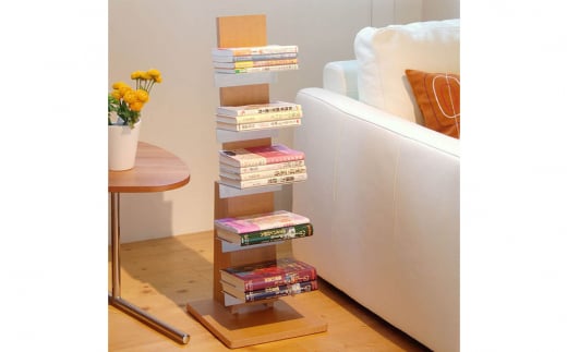 ブックタワー ロータイプ ナチュラル  5段 省スペース 見せる収納　インテリア【029P009】