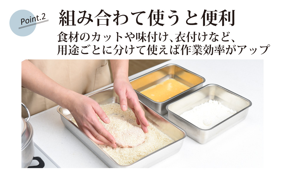 お料理はかどる 蓋付き角バット お得なバラエティセット 12点 （1/1×1個、1/2×2個、1/3×3個、1/4×4個、1/2スリム×2個 角バット計12点セット） ステンレスバット 燕三条製 キッチングッズ 調理器具 キッチンツール 蓋つき 新生活 一人暮らし 【030S004】