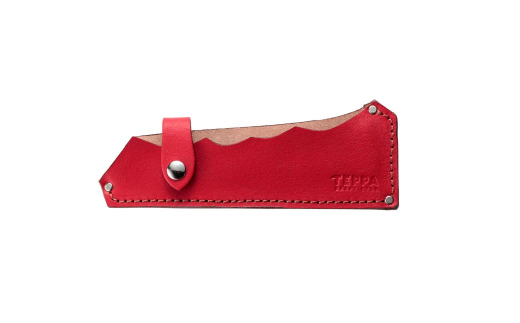 [TEPPA] 焚火鉈 粟 レッド 専用革ケース付 キャンプ用品 アウトドア用品 【031S006】