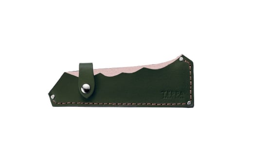 [TEPPA] 焚火鉈 粟 オリーブドラブ 専用革ケース付 キャンプ用品 アウトドア用品 【031S008】