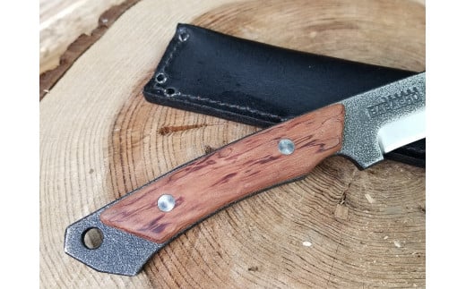 [BABACHO] 薪割りに 多喜火鉈・ブビンガ ビンテージ風 （コンパクト鉈） 110mm 革ケース付き （ナタ） キャンプ用品 アウトドア用品 登山 【033S004】