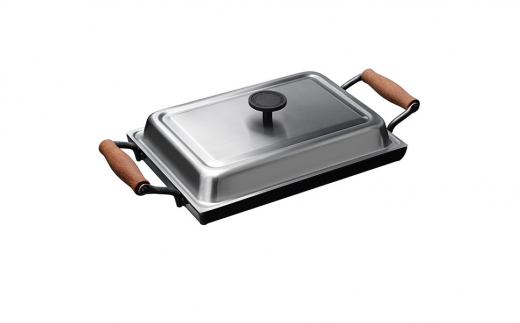 4.5mmの厚みが素材の旨みを引き出す 鉄板大（角蓋付き） [大人の鉄板]【037P006】