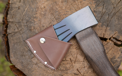 割込小斧600g 焼曲柄 斧 オノ 薪割り 燕三条 キャンプ用品 アウトドア用品 [水野製作所]【054S004】