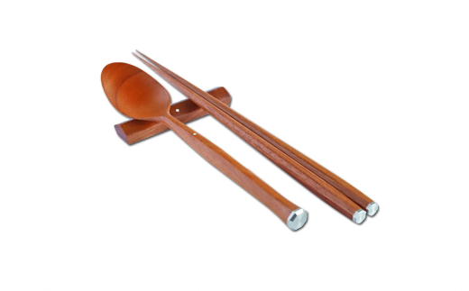 無双＆ロデオスプーン190セット 紫檀 箸 スプーンセット ギフト プレゼント 木製 三条市 燕三条 [マルナオ] 【066S007】