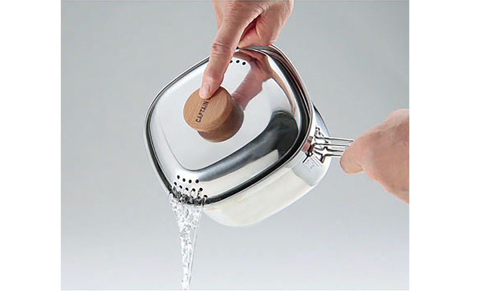 [CAPTAIN STAG]1～2人用 ステンレス角型ラーメンクッカー 1.3L (キャプテンスタッグ)　キャンプ用品　アウトドア【010P087】