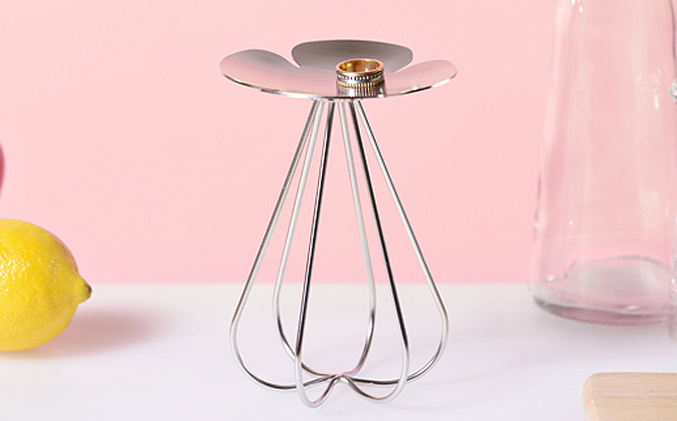 おしゃれなステンレス製　アクセサリースタンド シルバー[ハナウタ]【011P003】