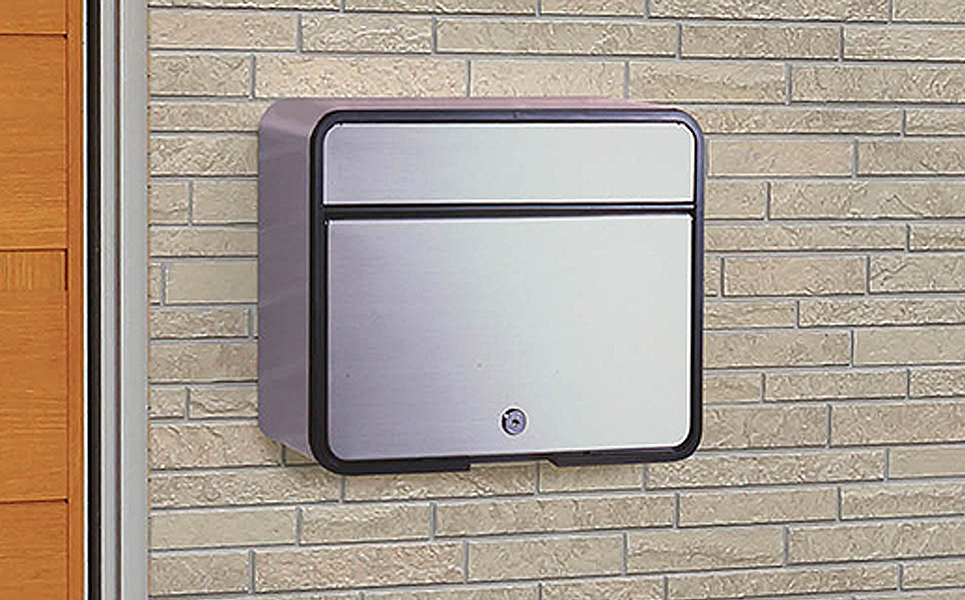 [グリーンライフ] 鍵付ステンレス郵便ポスト（郵便受け）【015P011】