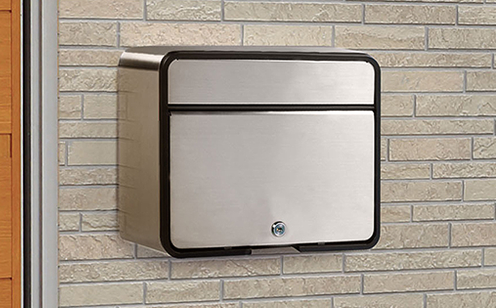 [グリーンライフ] 鍵付スチール郵便ポスト（郵便受け） チタングレー【015P013】