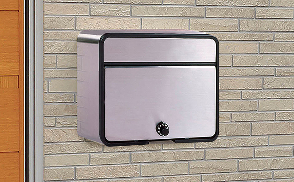 [グリーンライフ] ダイヤル錠付ステンレス郵便ポスト（郵便受け）【020P073】