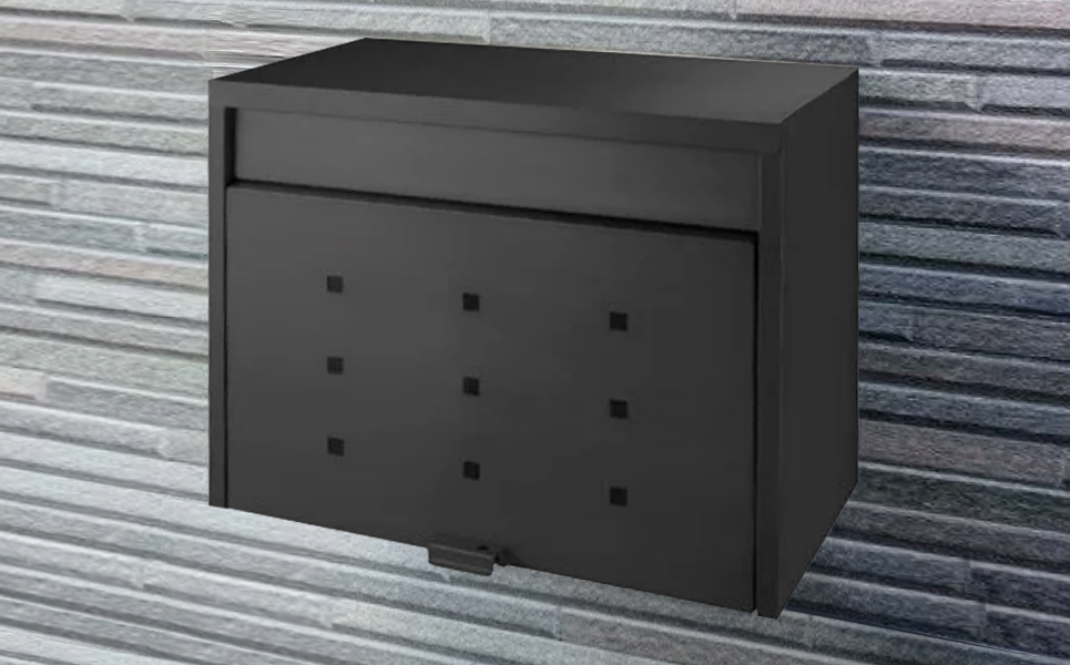 [グリーンライフ] スチール郵便ポスト（郵便受け） マットブラック【035P001】